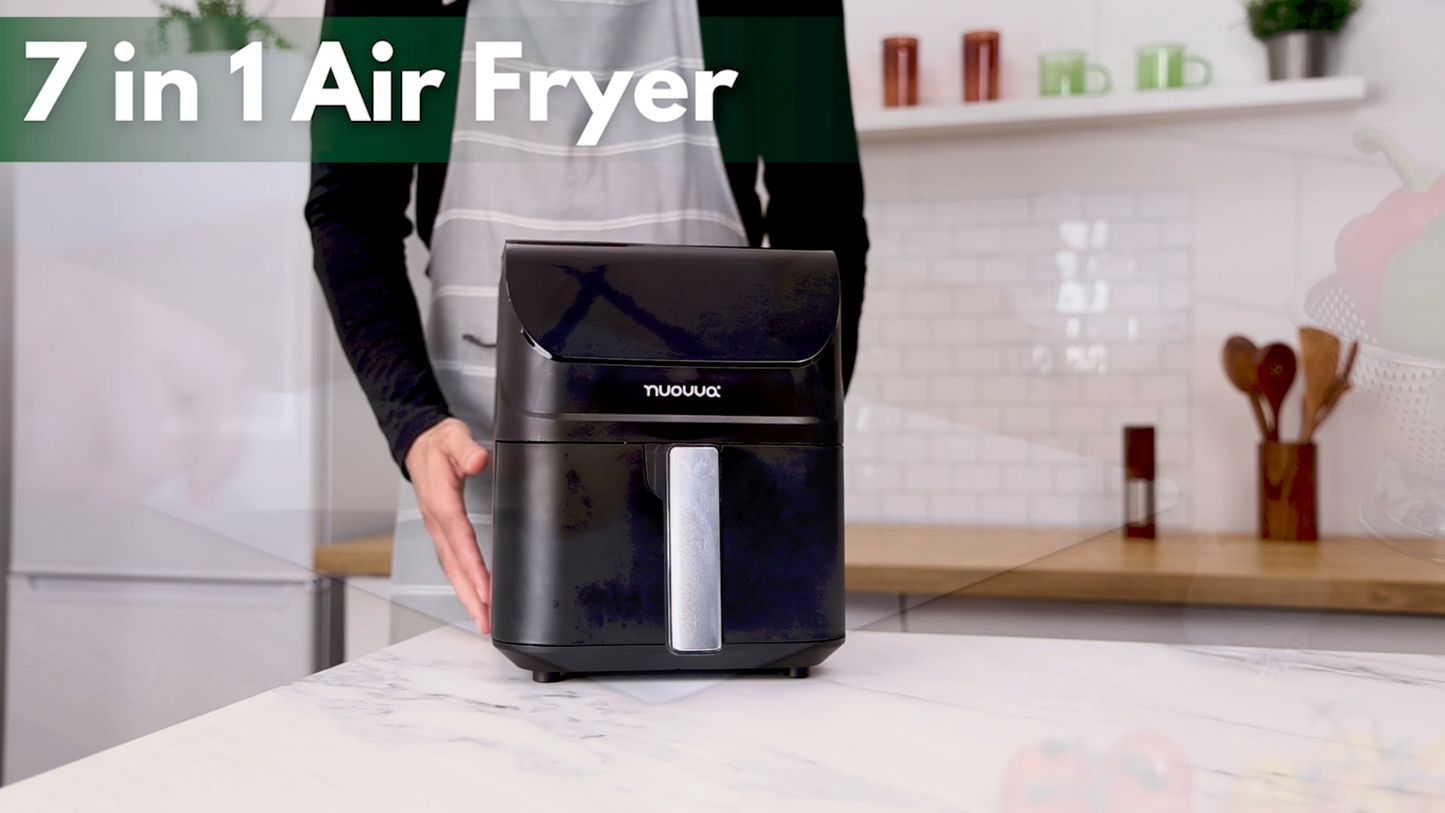 4L Dual Compartment Air Fryer Oven, 10 Presets, 1350W, Touchscreen - by Nuovva