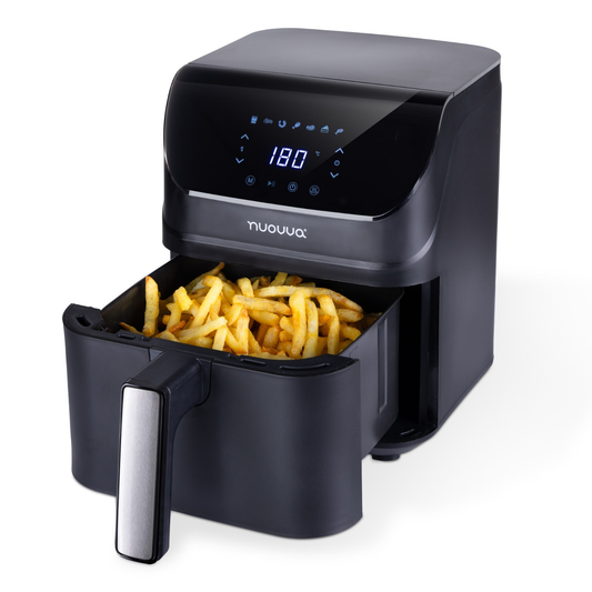 4L Dual Compartment Air Fryer Oven, 10 Presets, 1350W, Touchscreen - by Nuovva