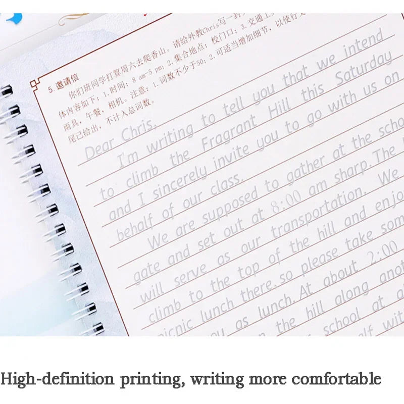 Hengshui Calligraphy 3D Reusable English Groove Copybook for Calligraphy Learn Alphabet Children Handwriting Practice Book