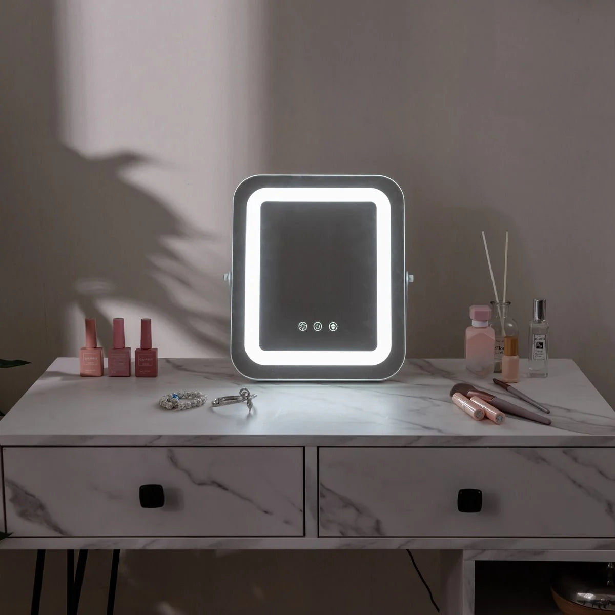 Lighted Makeup Mirror with Touch Control