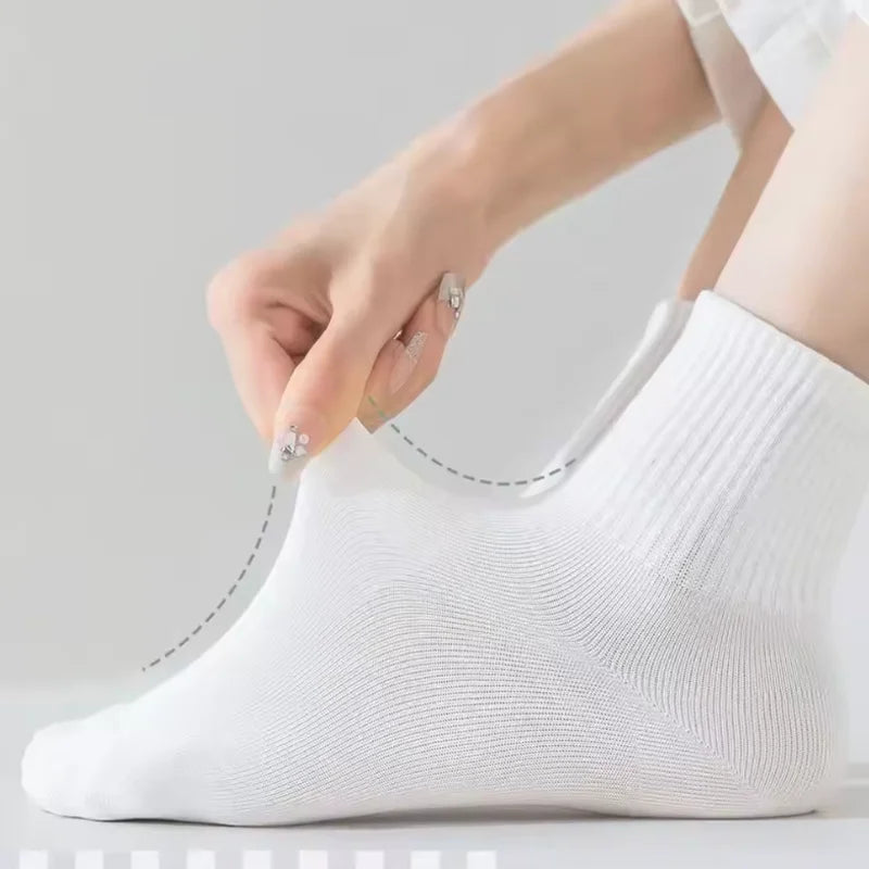 Travel Disposable Socks Unisex Daily Throwing Sock Mid-Tube Short Drawer Easy-Use Socks Breathable Black White Simple Stocking