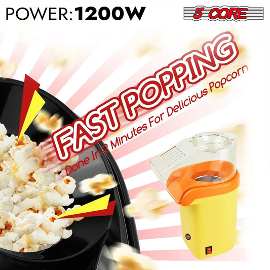 5Core 16-Cup Hot Air Popcorn Maker (Yellow)