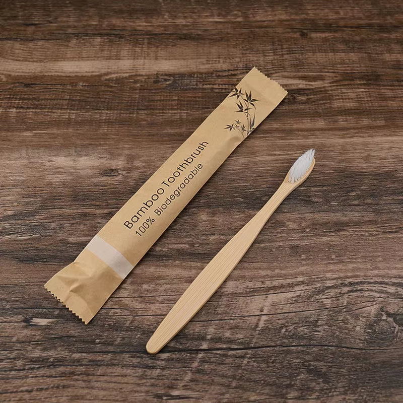 New Style Eco Friendly Toothbrush Bamboo Resuable Toothbrushes Portable Adult Wooden Soft Tooth Brush for Home Travel Hotel Use