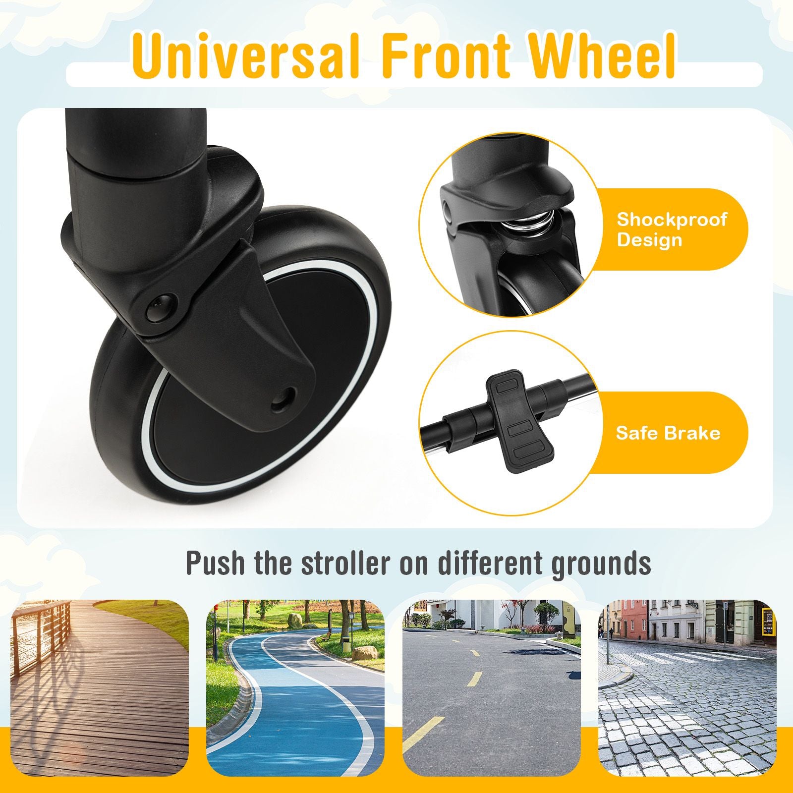 Lightweight Baby Stroller – Detachable Seat Cover