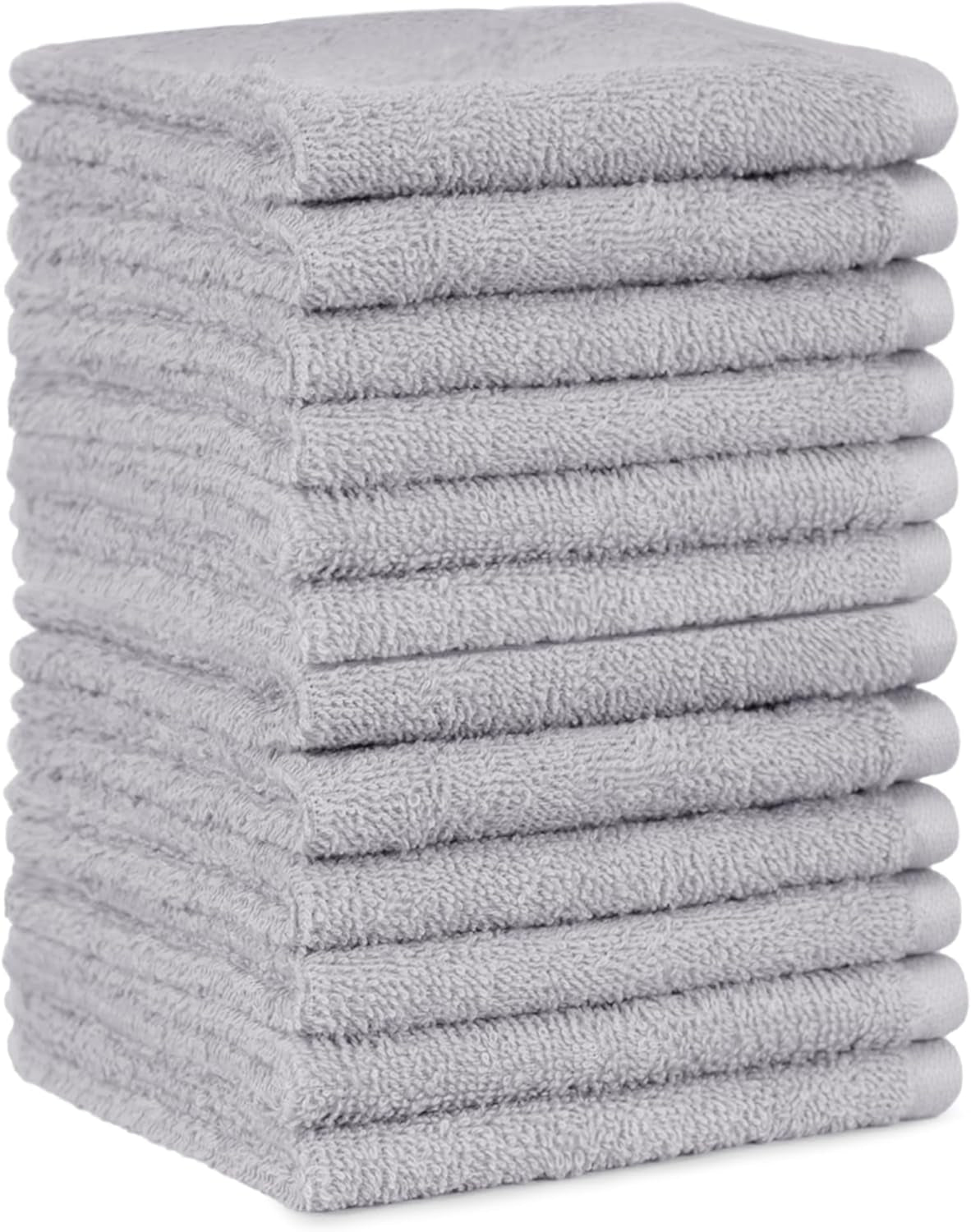 12-Pack Cotton Face Towels – Grey