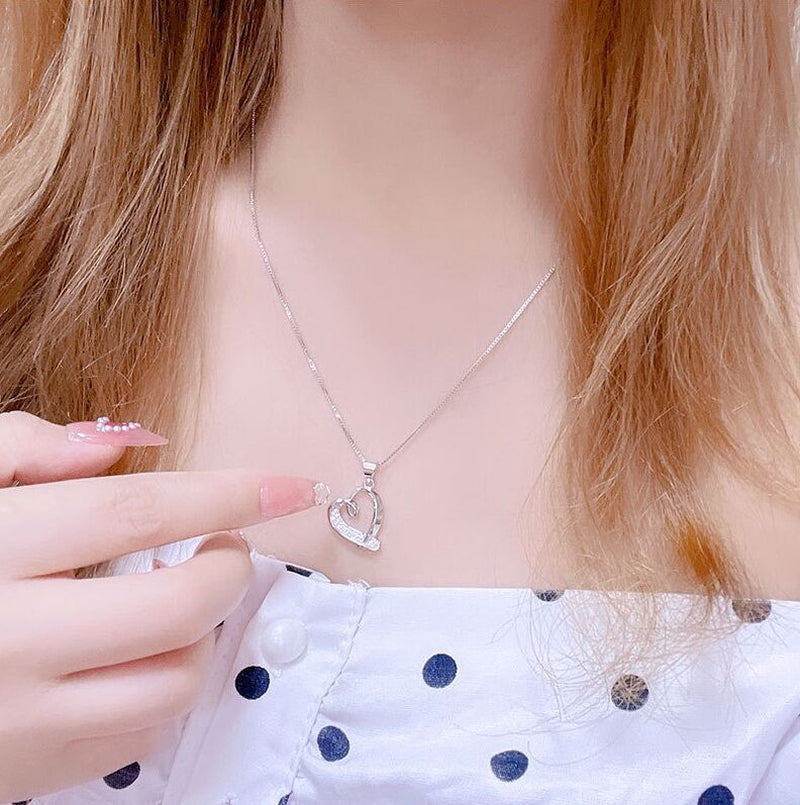925 Silver Crystal Heart Necklace