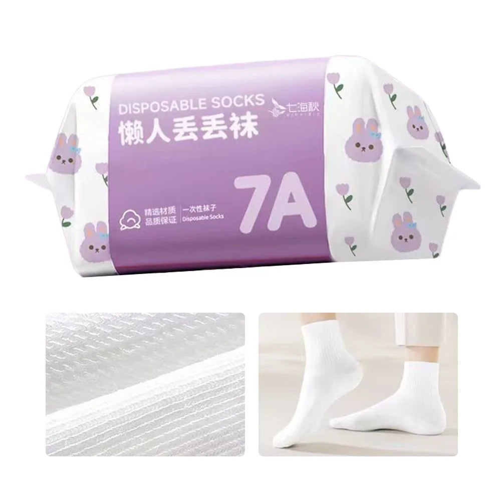35-43 Disposable Socks Polyester Sweat Absorption Disposable Stocking Breathable Deodorization Travel Supplies Socks Unisex
