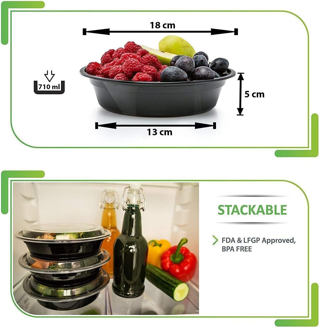 30-Pack Reusable Food Storage Containers - Microwave & Freezer Safe
