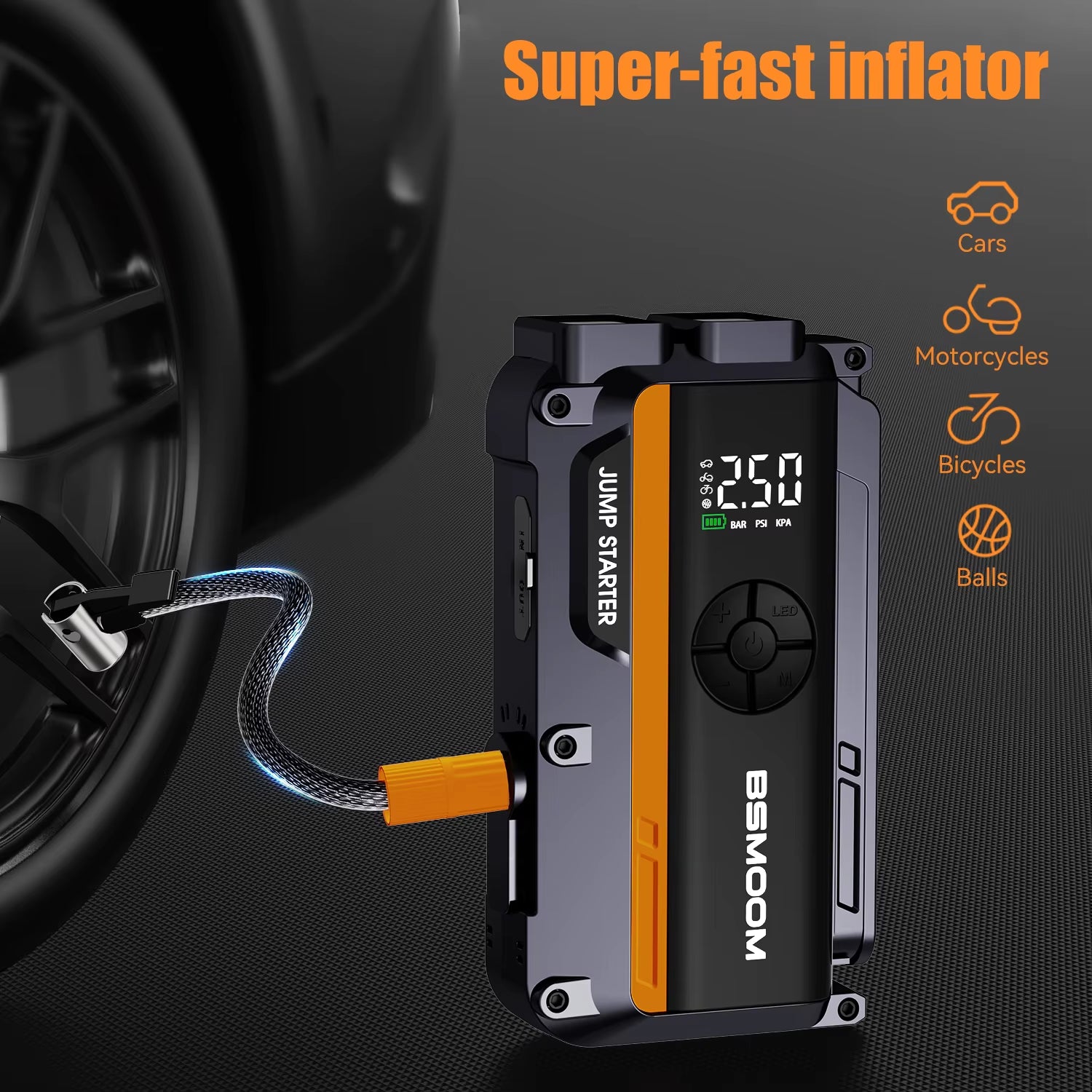 Car Jump Starter with Air Compressor – 150PSI