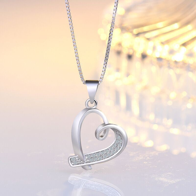 925 Silver Crystal Heart Necklace