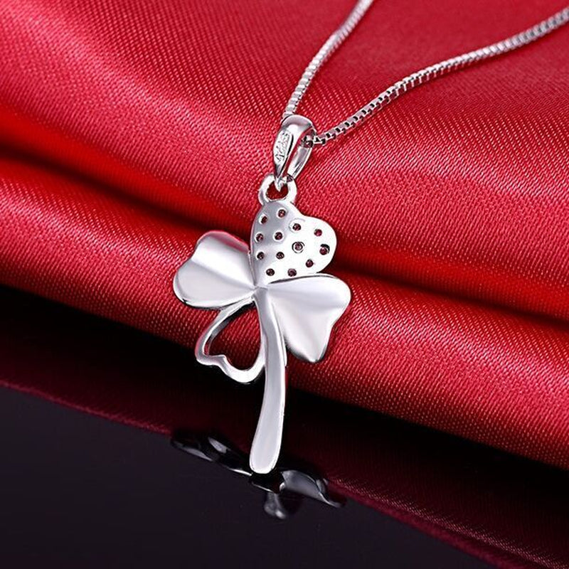 925 Silver Crystal Clover Necklace