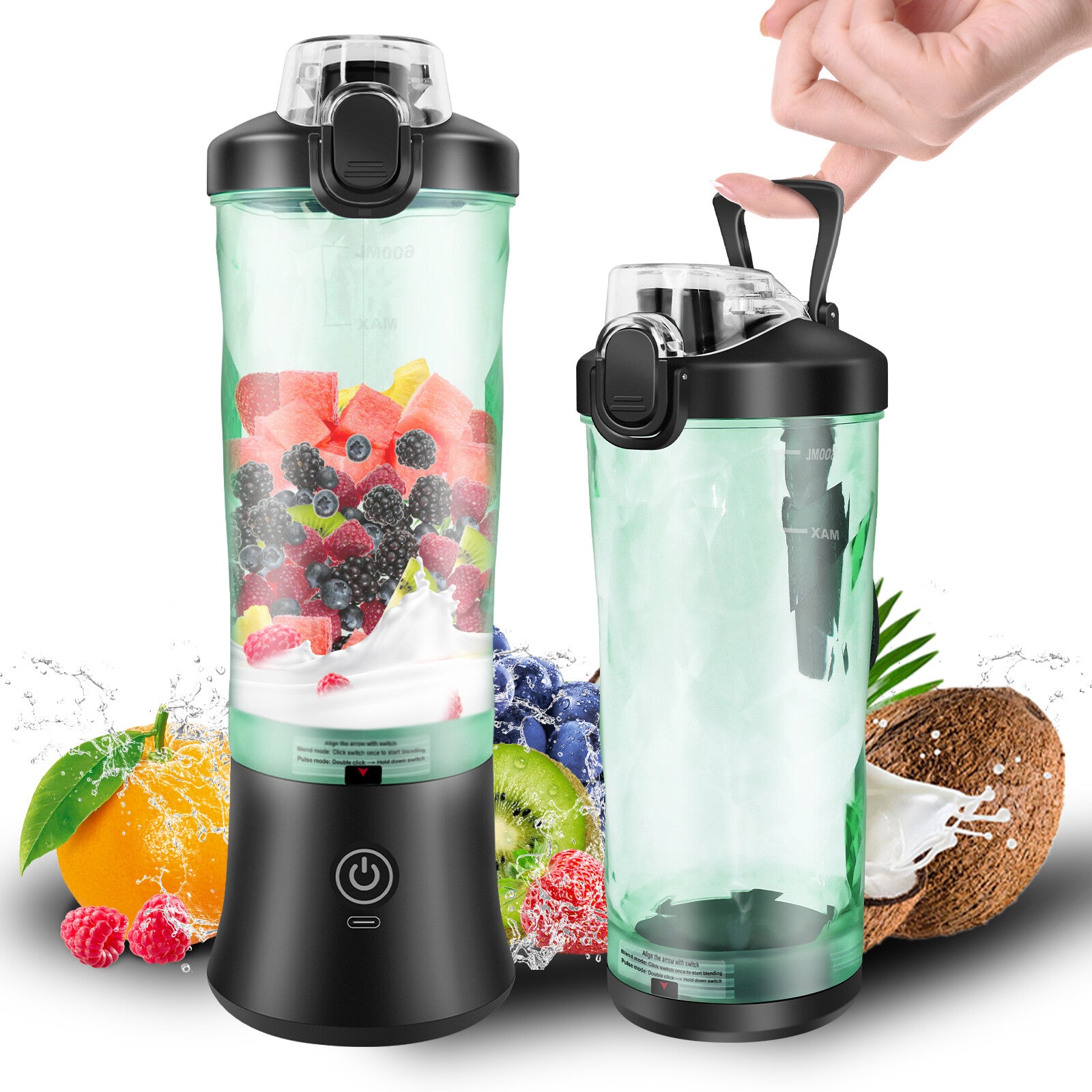 600ML Personal Blender – USB Rechargeable Smoothie Maker