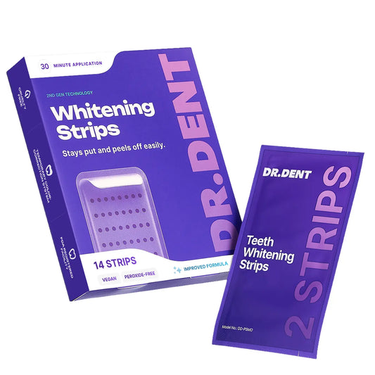 DRDENT Purple Teeth Whitening Strips - 7/21 Whitening Sessions - Non Sensitive Teeth Whitening - Peroxide-Free