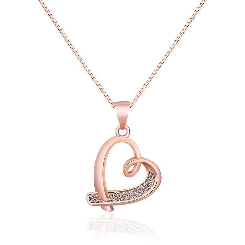 925 Silver Crystal Heart Necklace