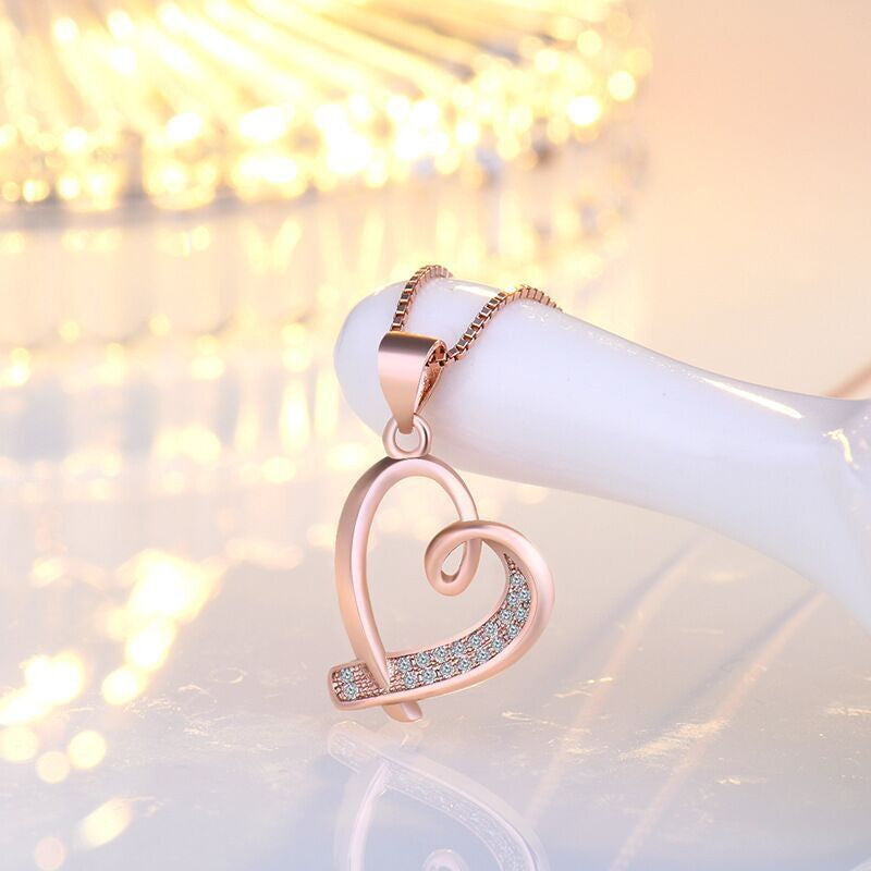 925 Silver Crystal Heart Necklace