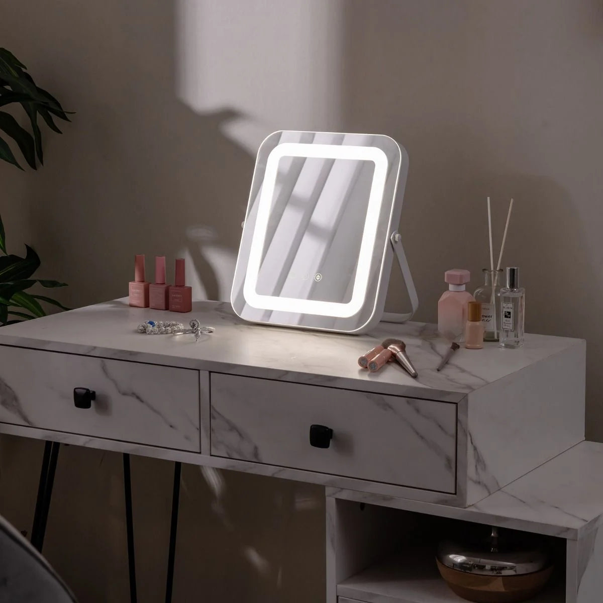 Lighted Makeup Mirror with Touch Control