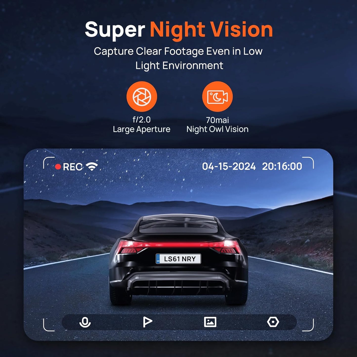 70Mai 2K WiFi Dash Cam M310