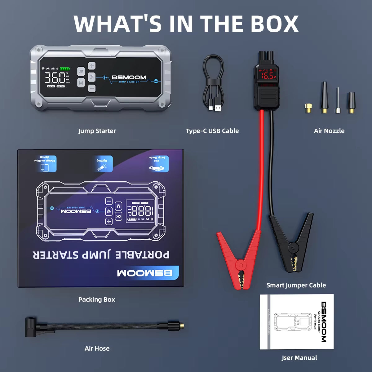 Car Jump Starter with Air Compressor – 150PSI