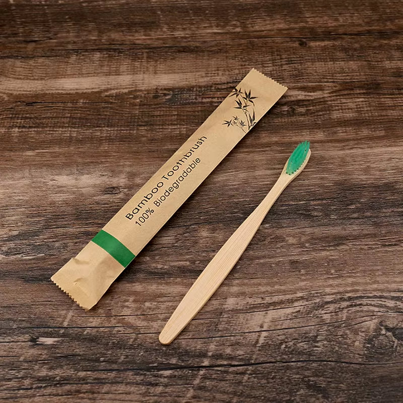 New Style Eco Friendly Toothbrush Bamboo Resuable Toothbrushes Portable Adult Wooden Soft Tooth Brush for Home Travel Hotel Use