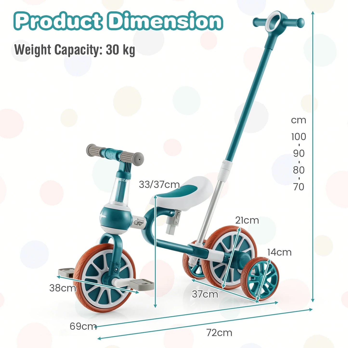 4-in-1 Kids Balance Trike – Adjustable Push Handle