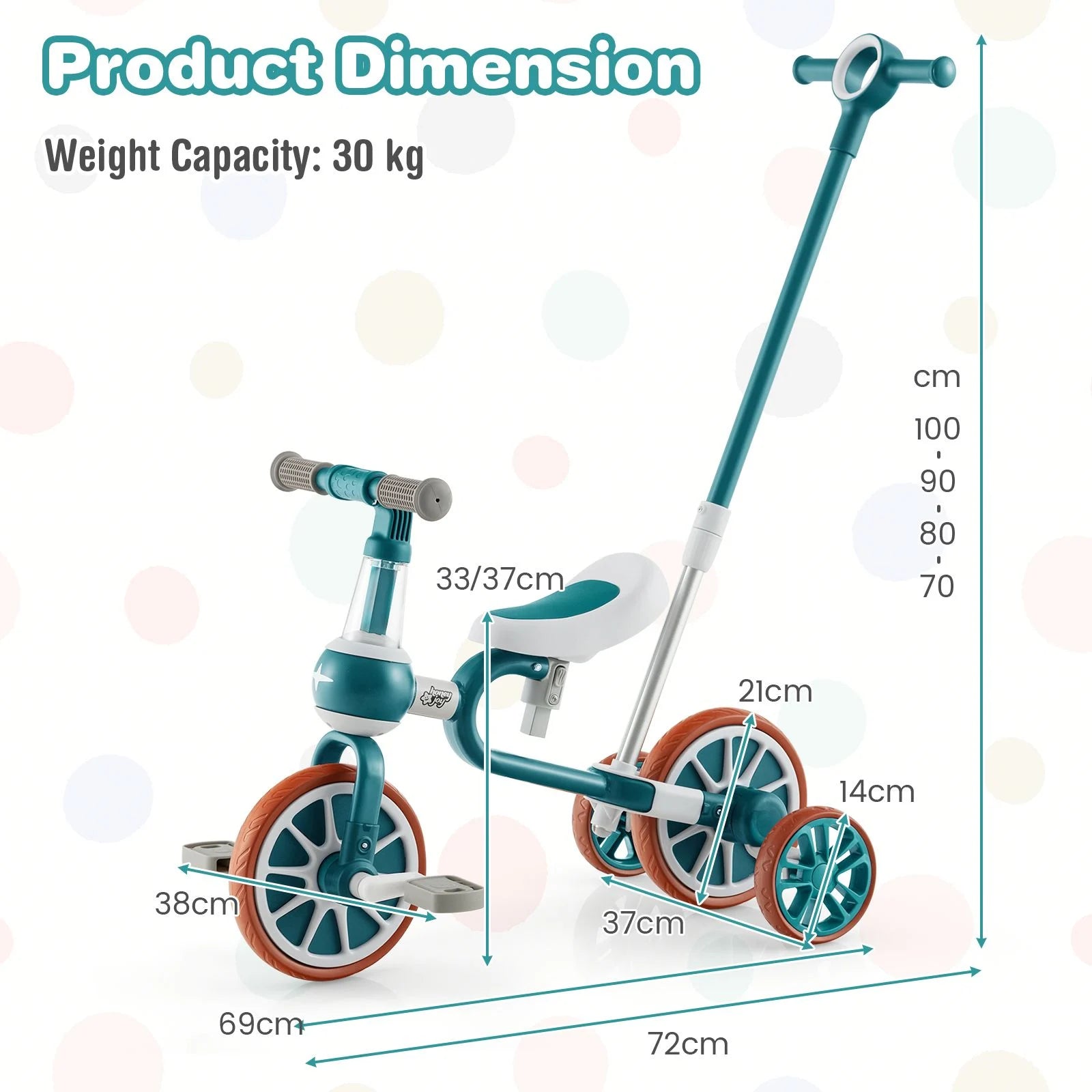 4-in-1 Kids Balance Trike – Adjustable Push Handle
