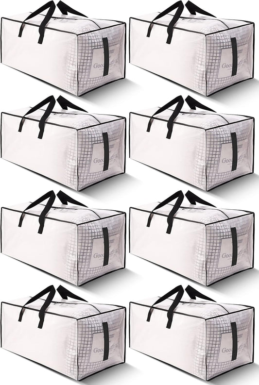 8-Pack Extra Large Moving Bags - Strong Reusable Storage Totes