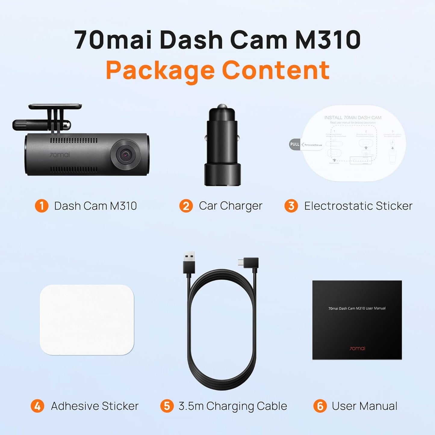70Mai 2K WiFi Dash Cam M310