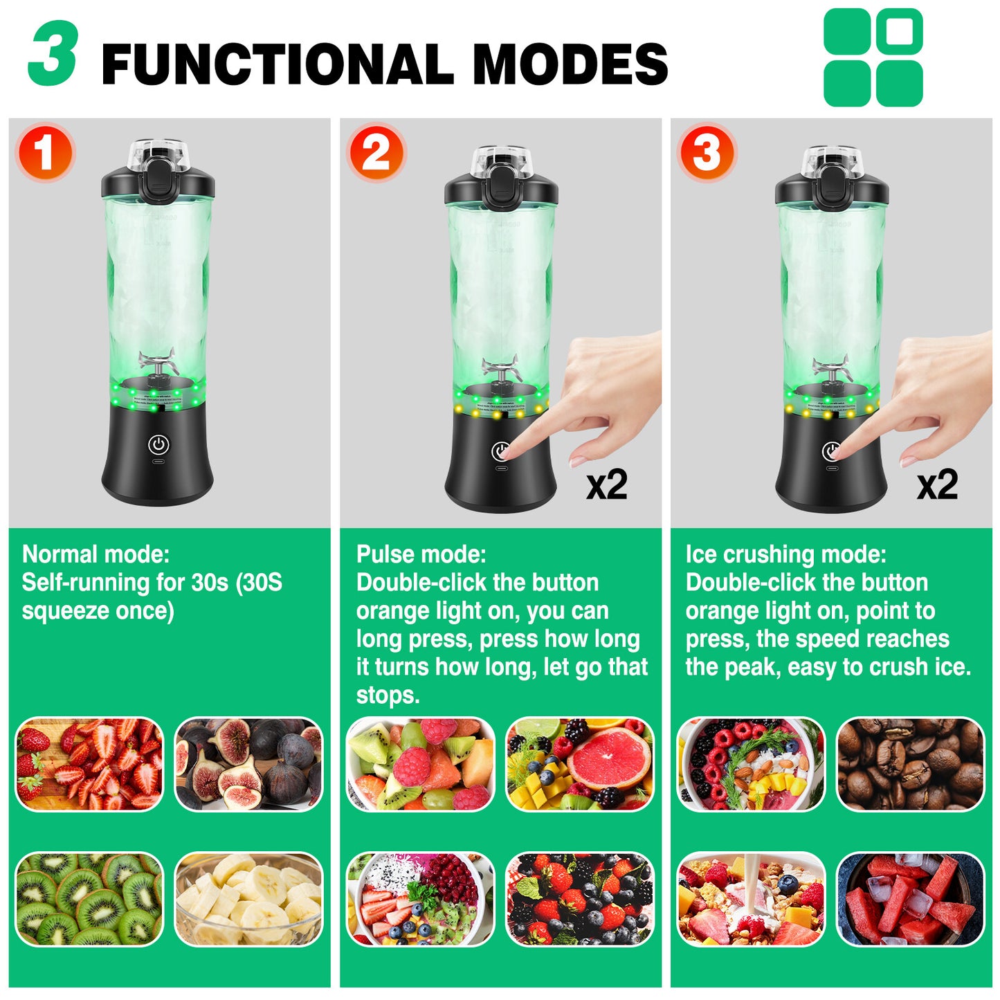 600ML Personal Blender – USB Rechargeable Smoothie Maker