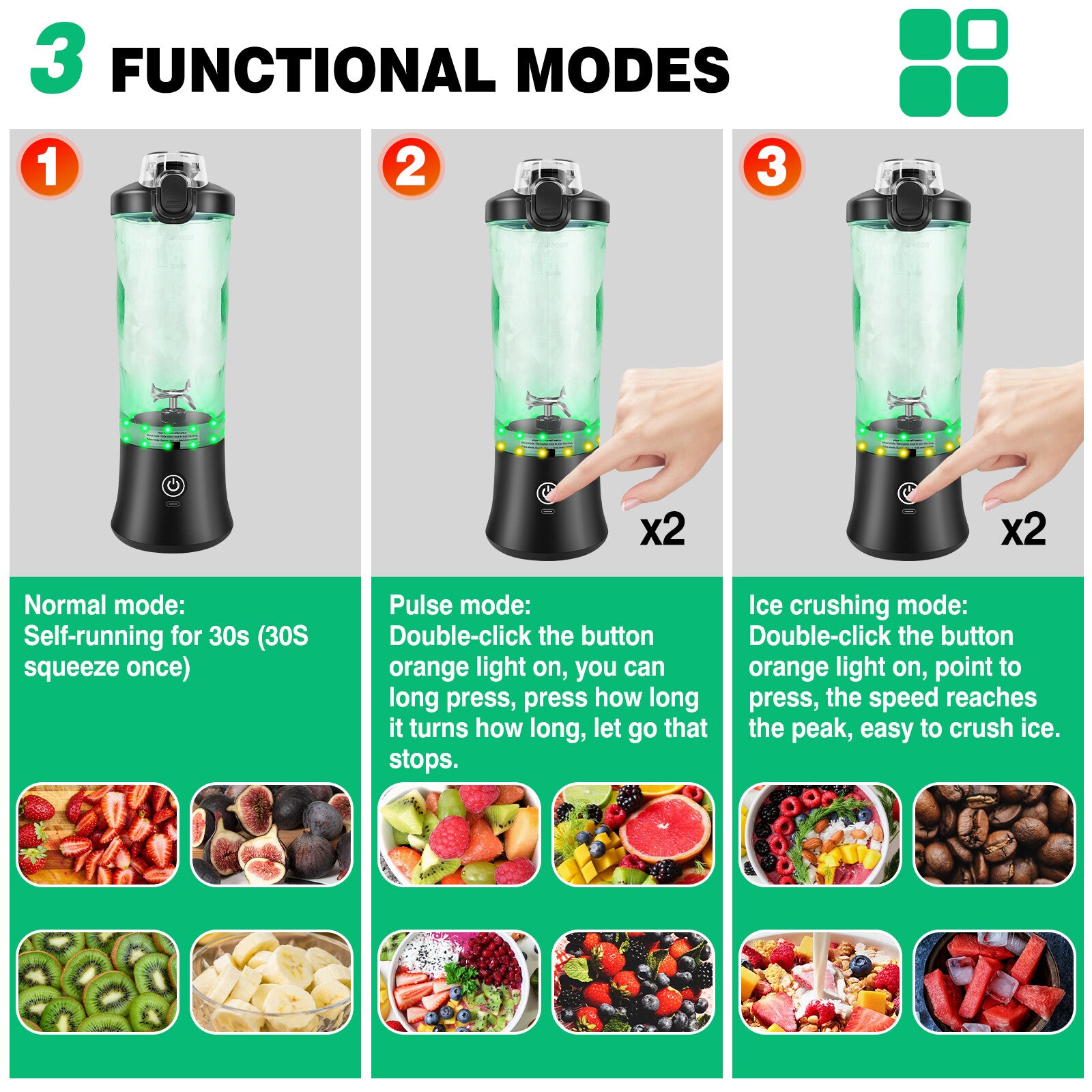 600ML Personal Blender – USB Rechargeable Smoothie Maker