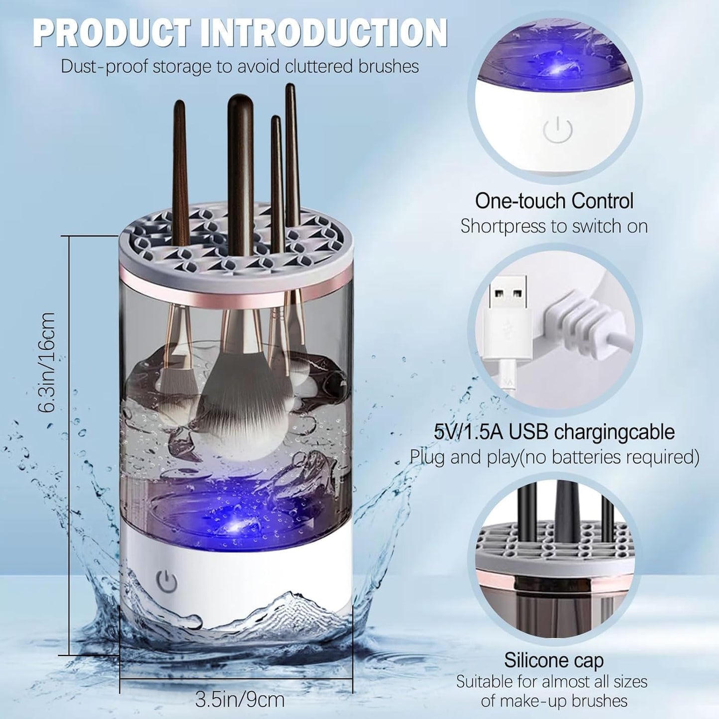 Electric Makeup Brush Cleaner (White)