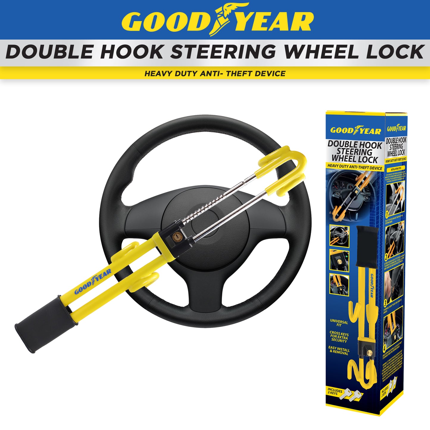 Goodyear Heavy Duty Steering Wheel Lock